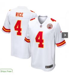 Men's Kansas City Chiefs #4 Rashee Rice White Vapor Untouchable Limited Stitched Football Jersey