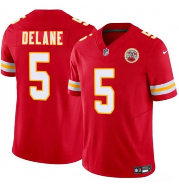 Men’s Kansas City Chiefs #5 Mansoor Delane Red 2026 Draft F.U.S.E. Vapor Untouchable Limited Football Stitched Jersey