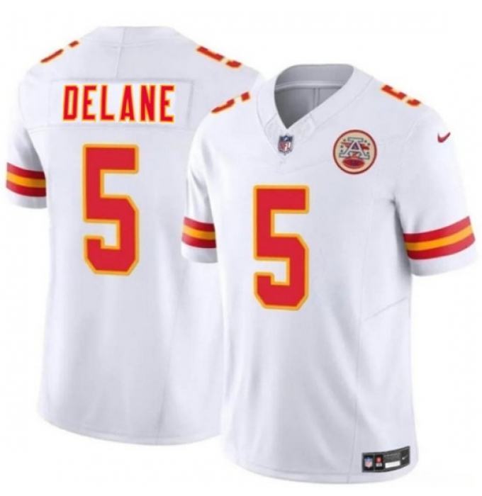 Men’s Kansas City Chiefs #5 Mansoor Delane White 2026 Draft F.U.S.E. Vapor Untouchable Limited Football Stitched Jersey