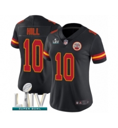 Women's Kansas City Chiefs #10 Tyreek Hill Limited Black Rush Vapor Untouchable Super Bowl LIV Bound Football Jersey