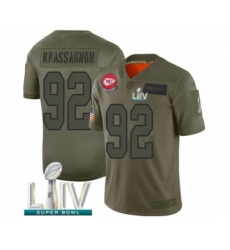 Men's Kansas City Chiefs #92 Tanoh Kpassagnon Limited Olive 2019 Salute to Service Super Bowl LIV Bound Football Jersey