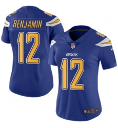Women's Nike Los Angeles Chargers #12 Travis Benjamin Limited Electric Blue Rush Vapor Untouchable NFL Jersey