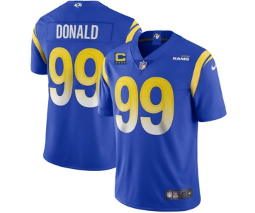 Men's Los Angeles Rams 2022 #99 Aaron Donald Blue With 4-star C Patch Stitched NFL Jersey